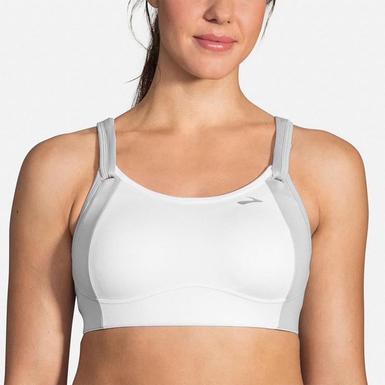 Brooks Women's Fiona Sports Running Bra - White (POQY36891)